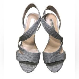 Amelia Grace “Mariam” Silver Sparkly Heels Size 7 1/2